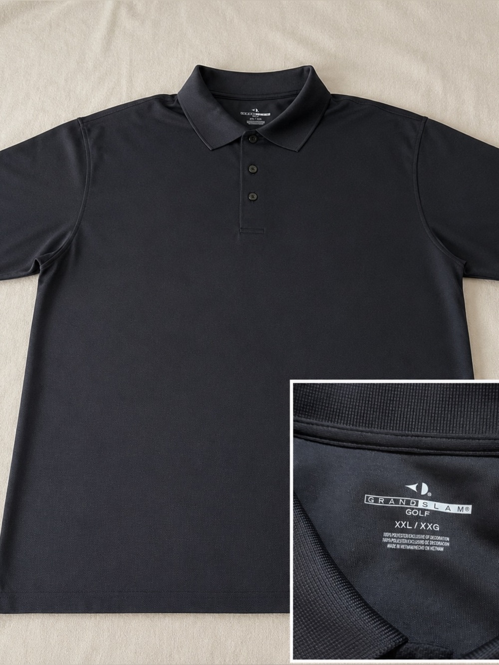 Grand Slam Golf dark grey short-sleeve polo shirt, size XXL.